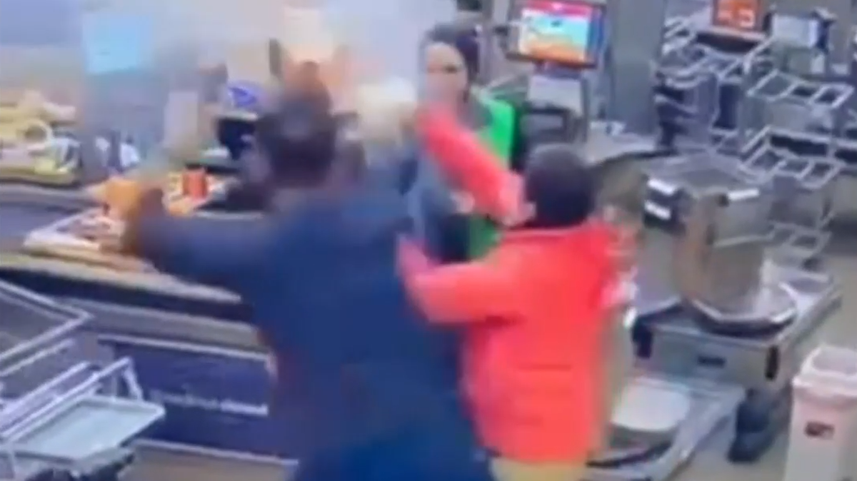 Police employee charged after violent brawl and milk-throwing incident at western Sydney Woolworths