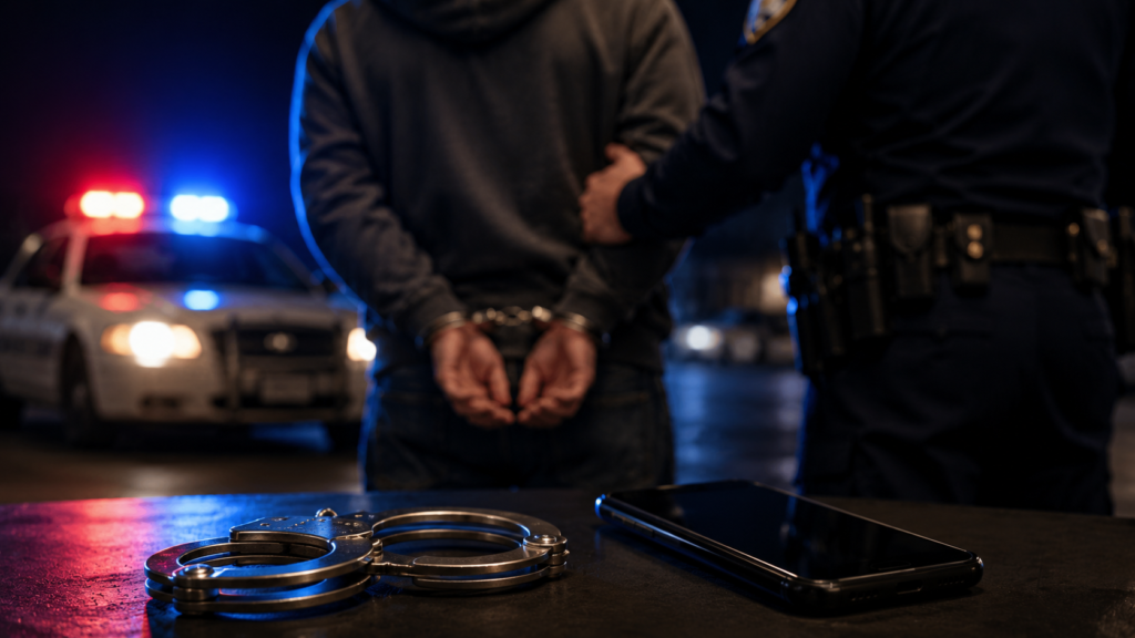Police arrest scene related to dumb criminal mistakes