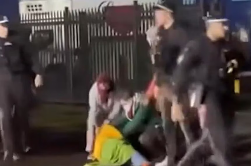 NSW Police officer pushes woman